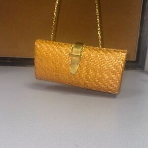 Rodo Vintage woven straw clutch